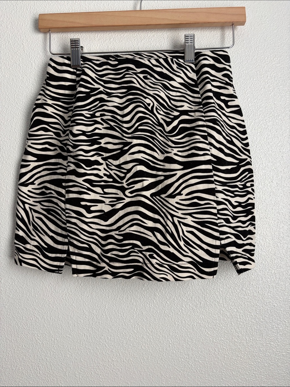 Zebra Print Mini Skirt - Black & White